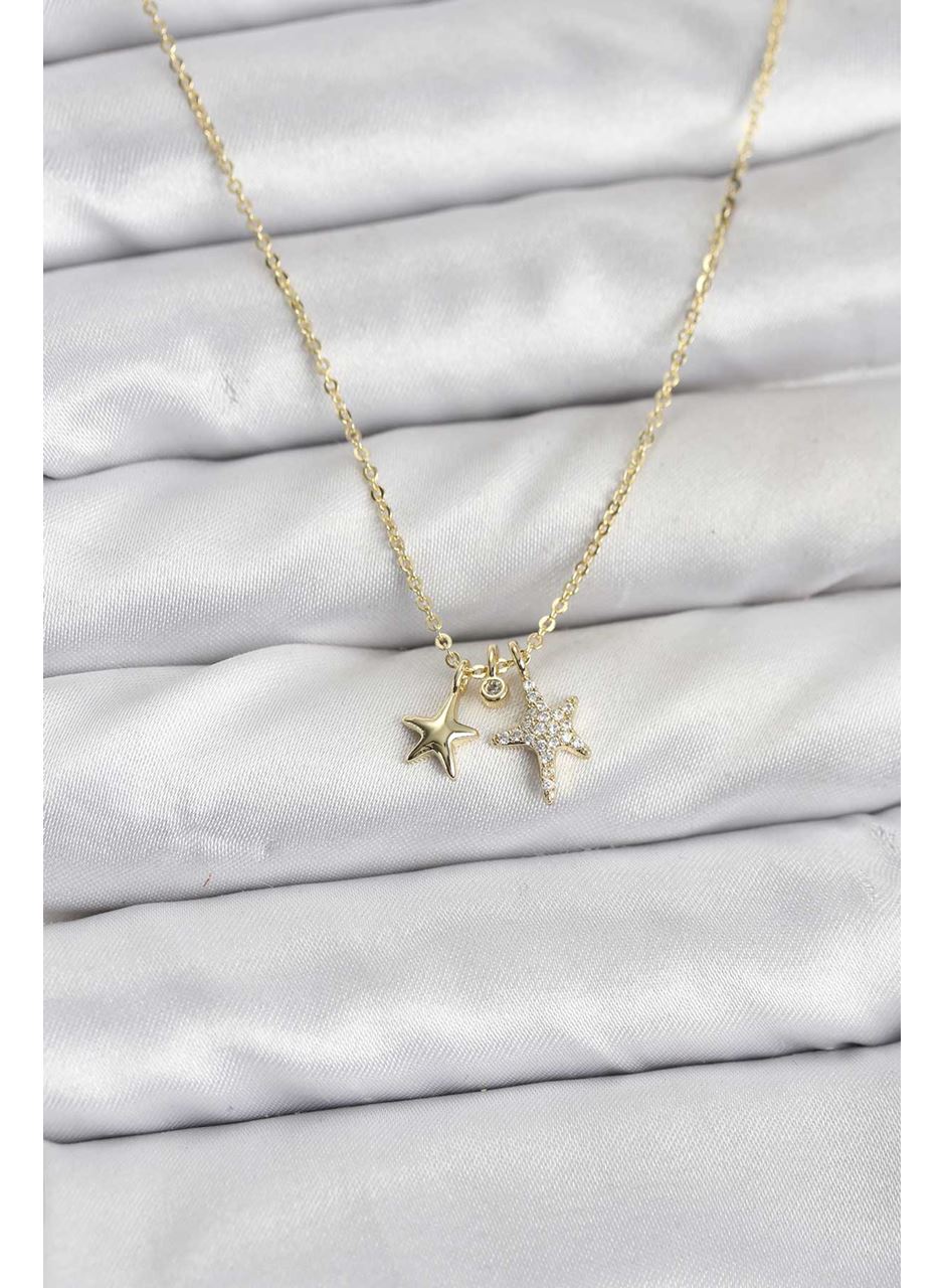 Pirinç Gold Renk Yıldız Minimal Kadın Kolye