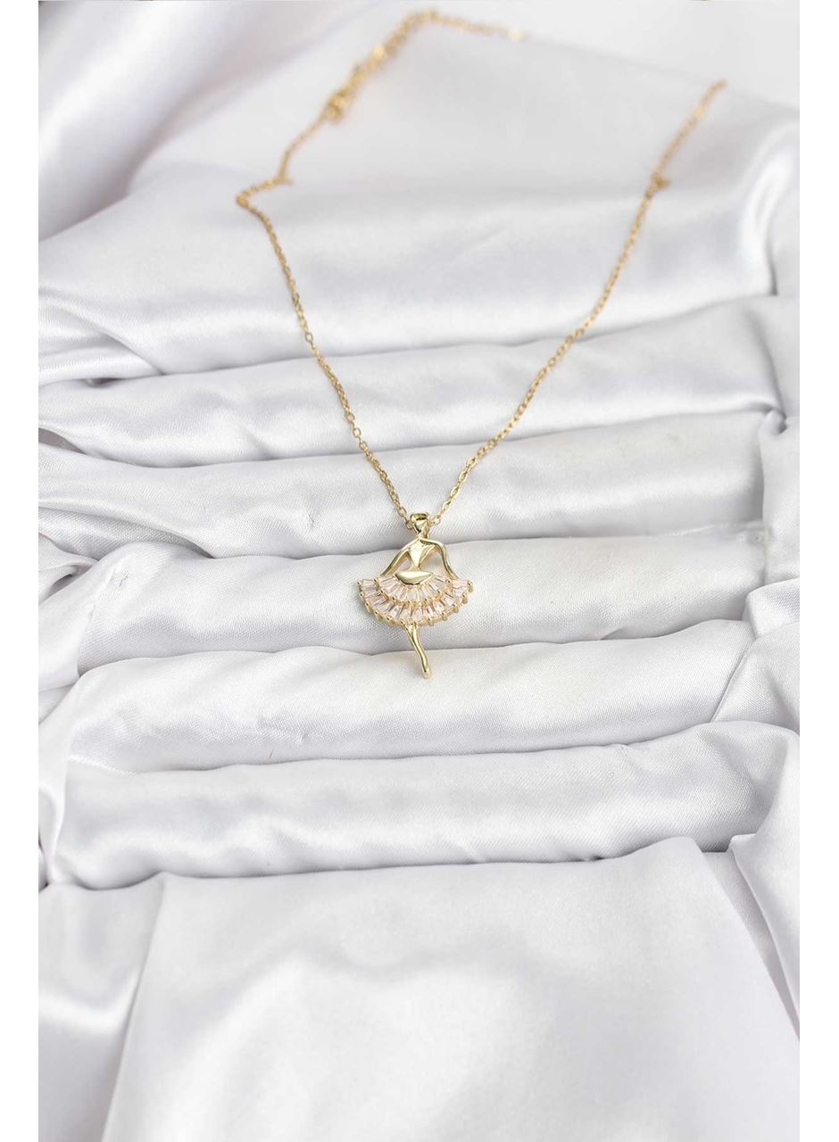 316L Çelik Zincir Gold Renk Balerin Model Kadın Kolye