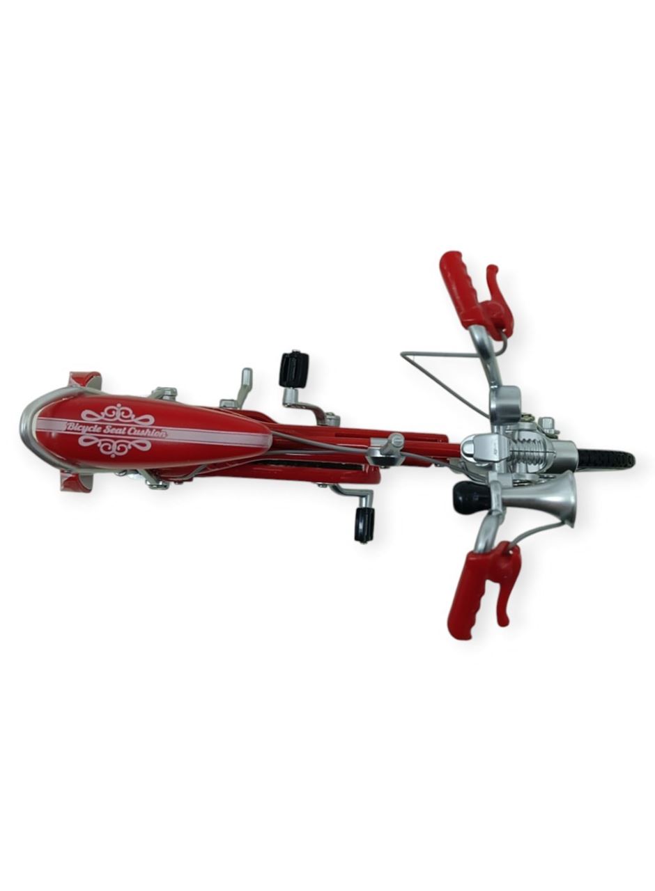 Model Araçlar -1:8 Metal Retro Pinokyo Bisiklet - Die -Cast 17 cm - Kırmızı