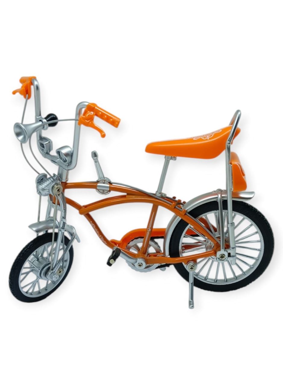 Model Araçlar - 1:8 Metal Retro Pinokyo Bisiklet - Die -Cast 17 cm - Turuncu