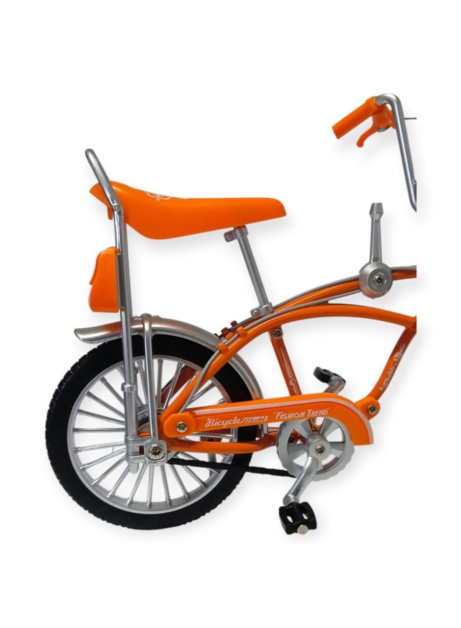 Model Araçlar - 1:8 Metal Retro Pinokyo Bisiklet - Die -Cast 17 cm - Turuncu