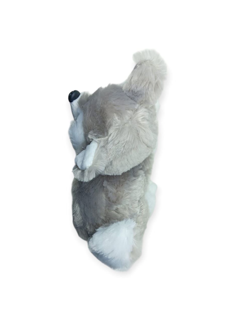 Sesli Peluş Yatan Köpek 25 cm - Gri