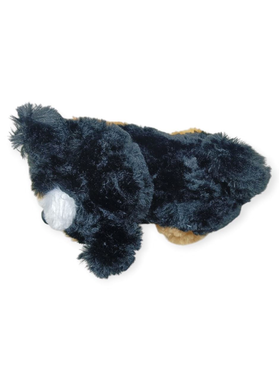 Sesli Peluş Yatan Köpek 25 cm - Siyah Kahve