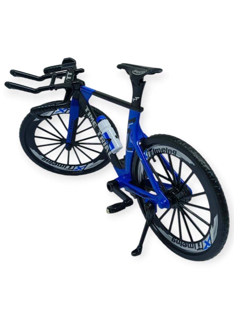 Model Araçlar -1/10 Metal Yarış Bisikleti 18 cm - Mavi