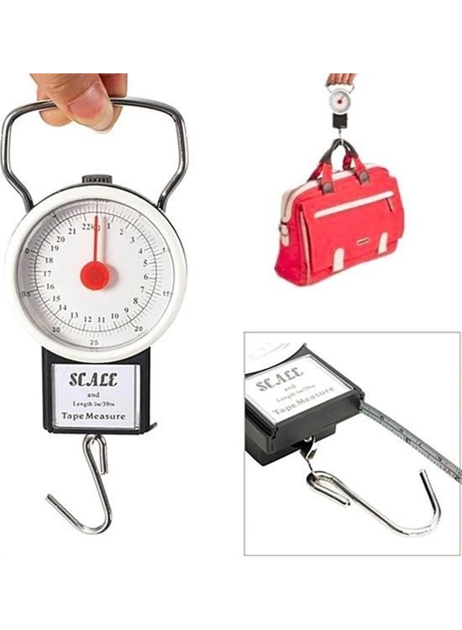22 Kg/50lb Kancalı Tartı Aleti 1 Metre Mezuralı Askılı Balıkçı Terazisi (