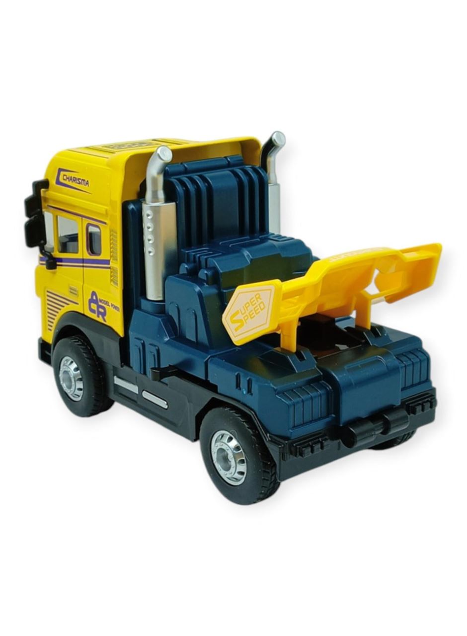 Metal Tır 1:24 - Sesli Işıklı Tır 13 cm - Sarı