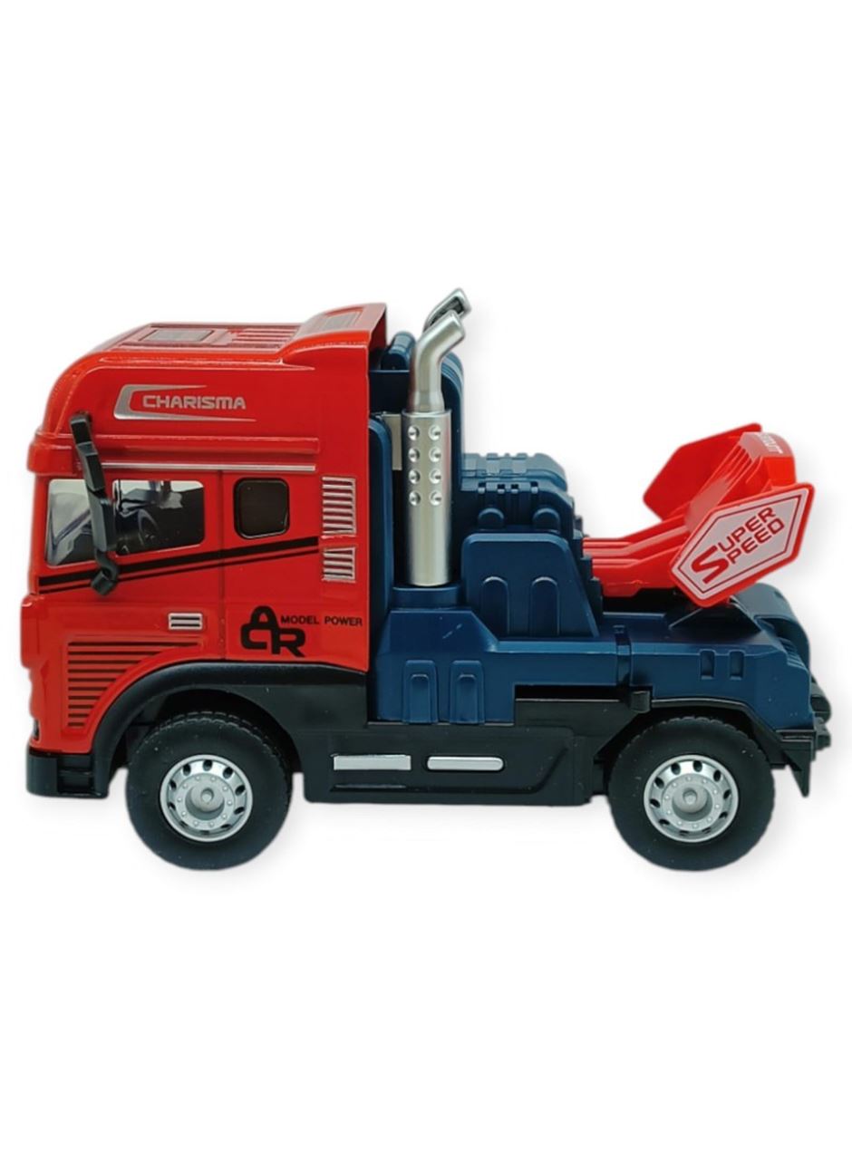 Metal Tır 1:24 - Sesli Işıklı Tır 13 cm - Kırmızı