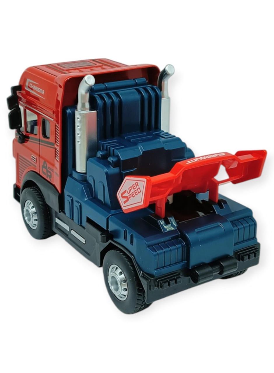 Metal Tır 1:24 - Sesli Işıklı Tır 13 cm - Kırmızı