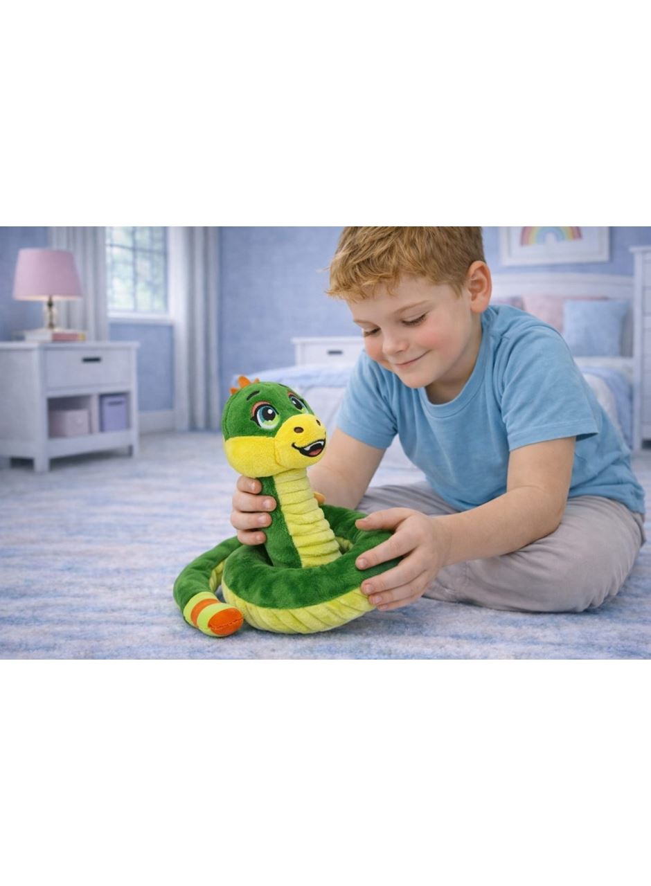 Peluş Sevimli Hayvanlar 35 cm - Yeşil Çıngıraklı Yılan