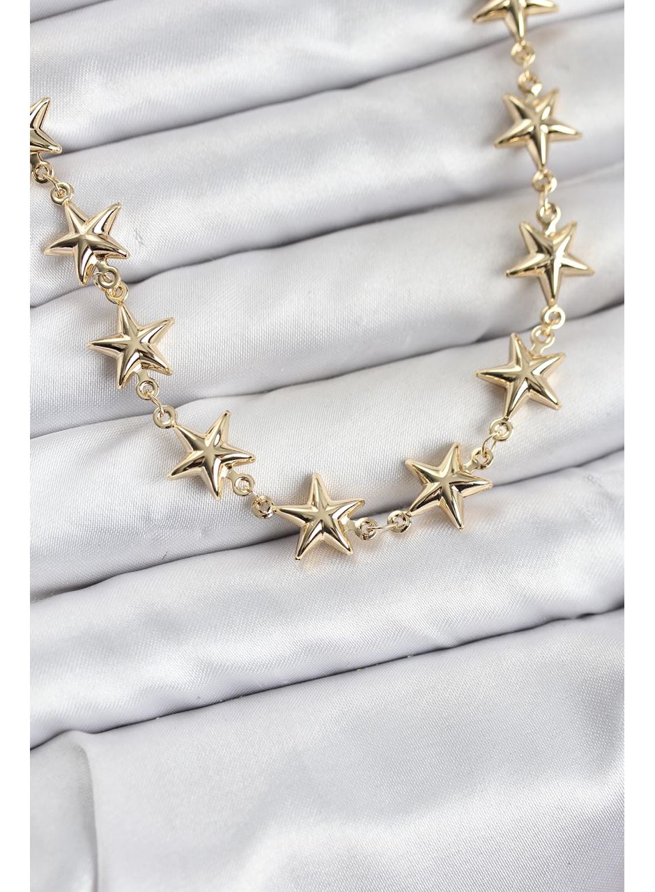 Yıldız Model Pirinç Gold Renk Kadın Kolye