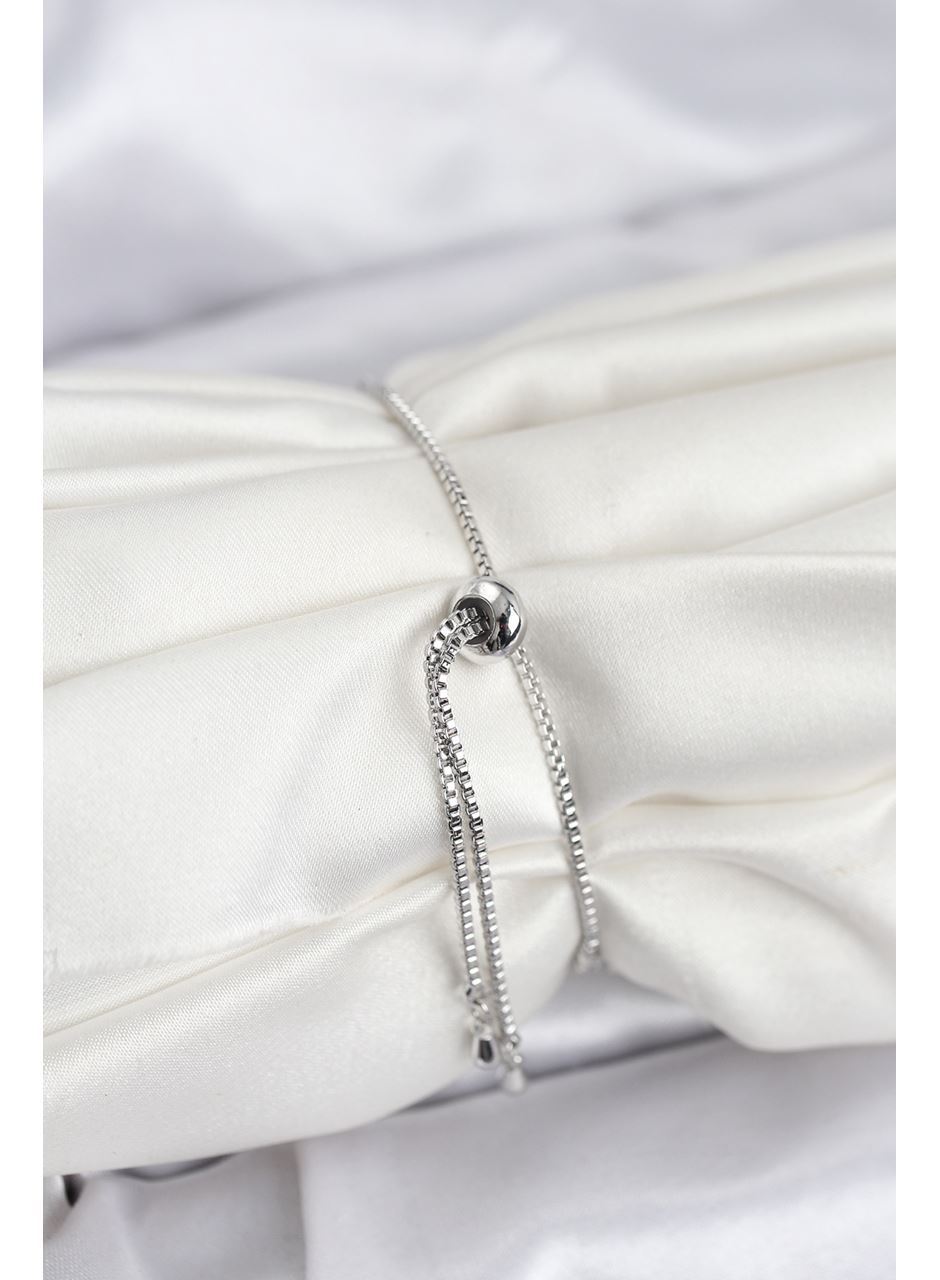 Kuğu Model Zirkon Taşlı Gümüş Renk Asansörlü Su Yolu Bileklik