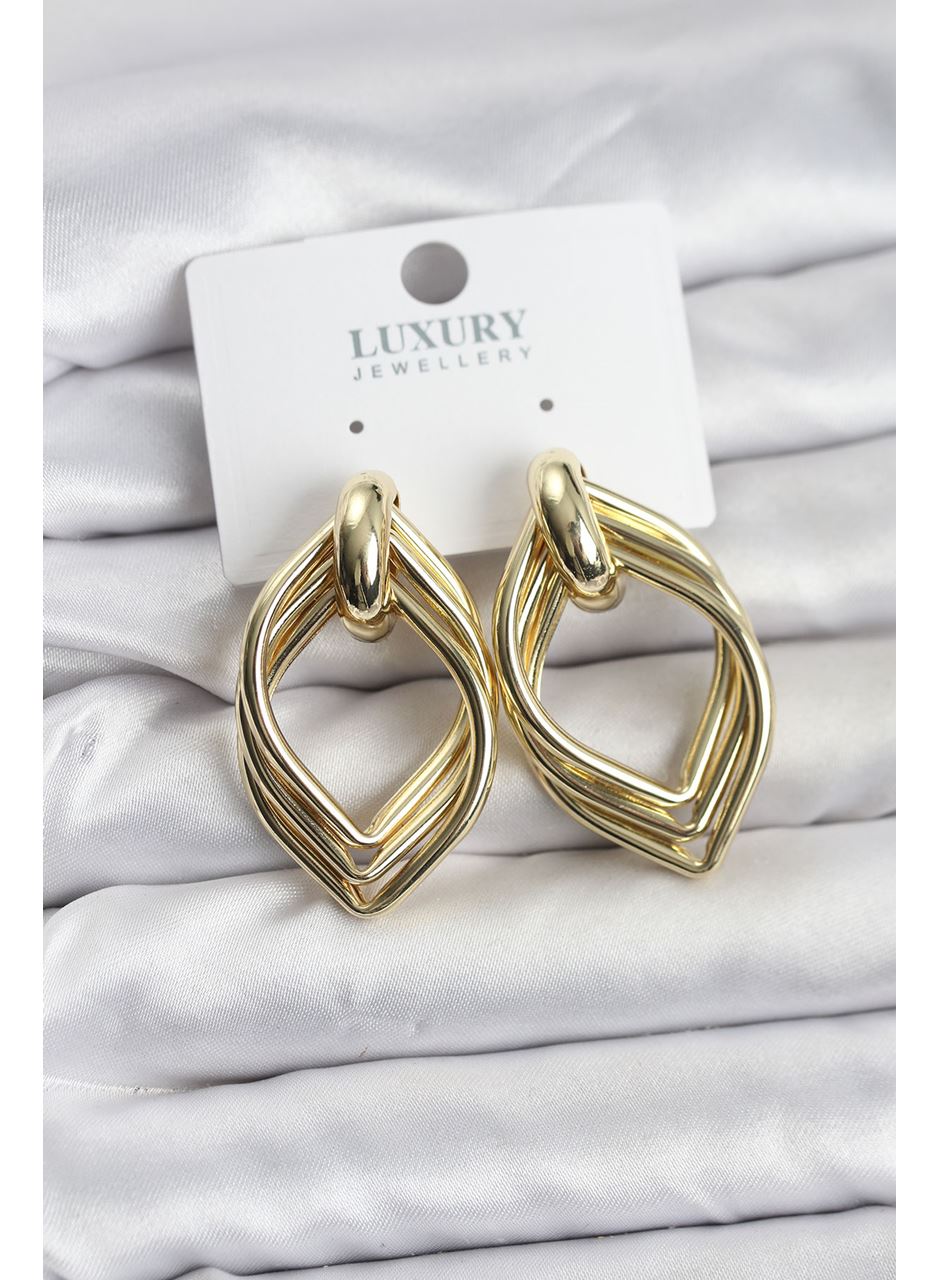 Vintage Gold Renk Pirinç Kadın Küpe