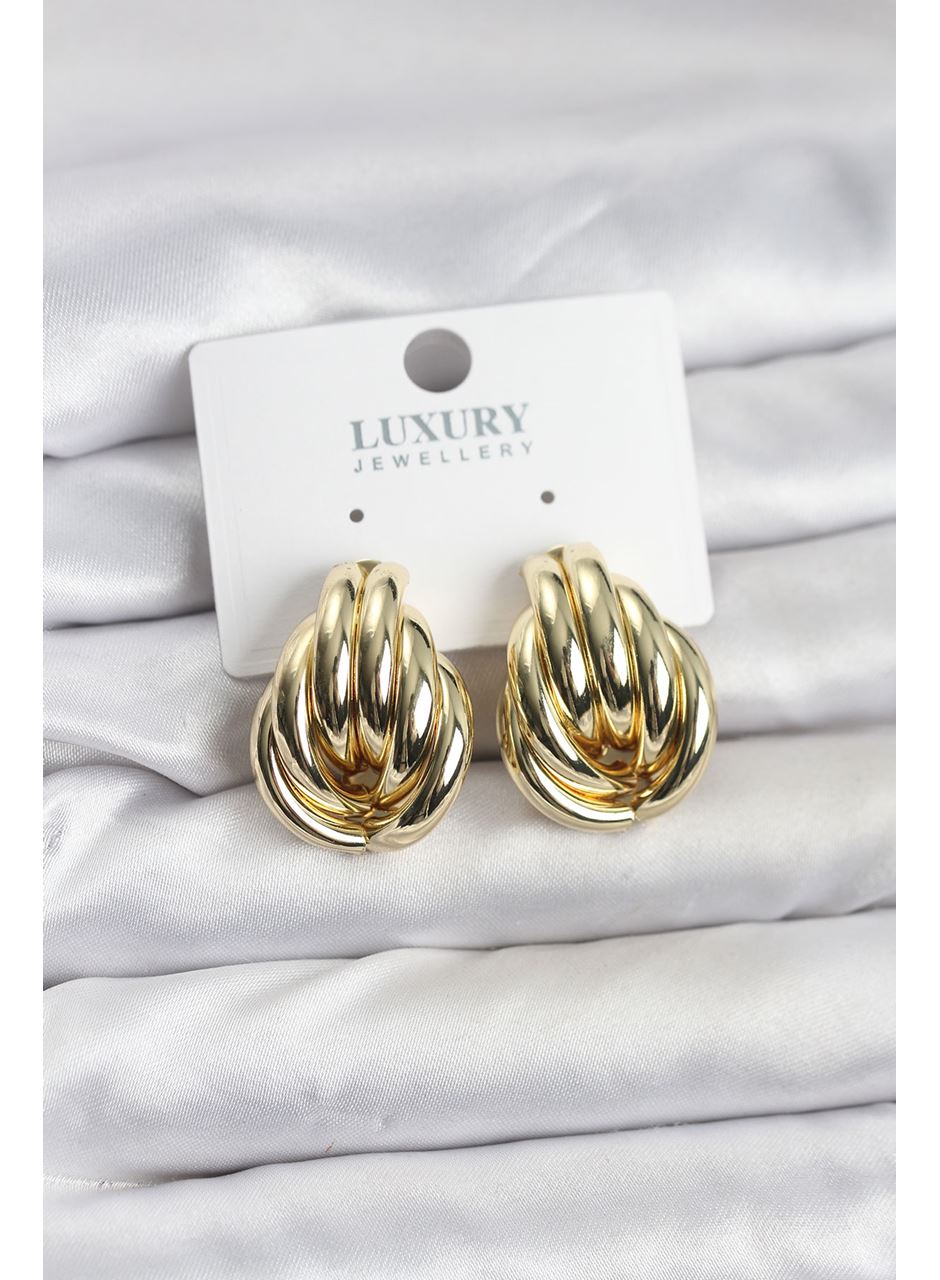 Pirinç Gold Renk Vintage Kadın Küpe