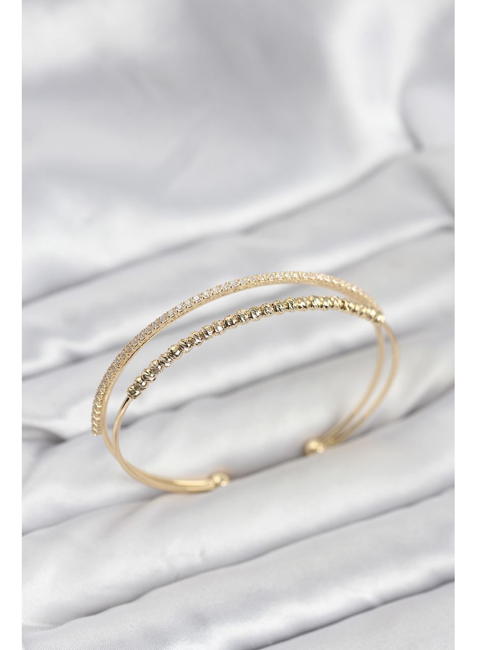 Dorika Model Pirinç Gold Renk Kadın Bileklik