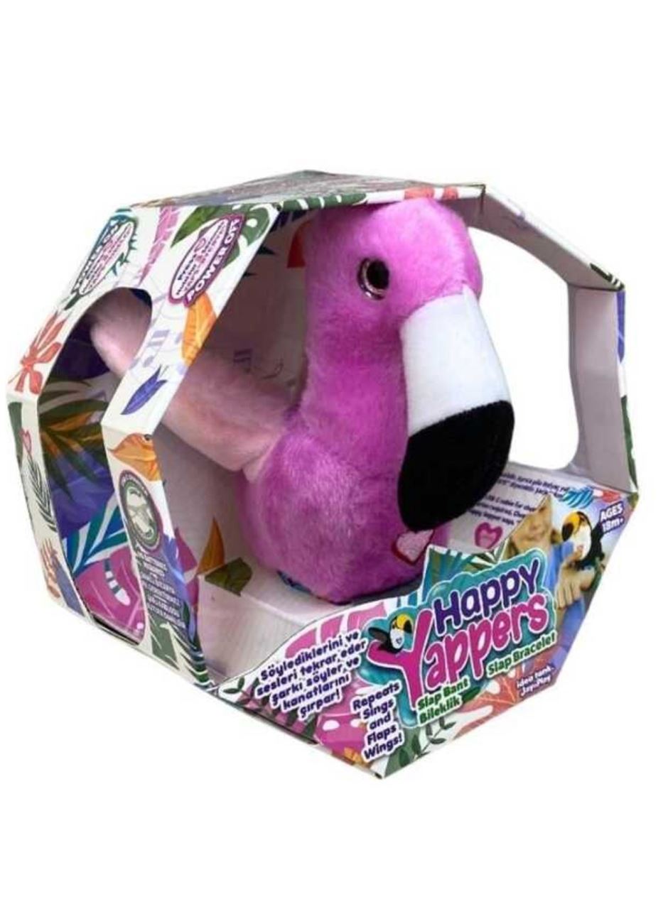 Peluş Ses Tekrarlı Hayvan Bileklik Aksesuar - Pembe Flamingo