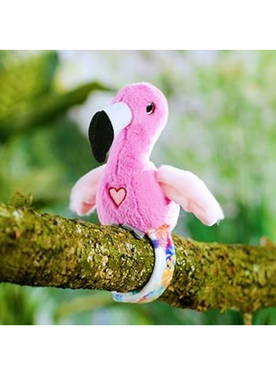 Peluş Ses Tekrarlı Hayvan Bileklik Aksesuar - Pembe Flamingo
