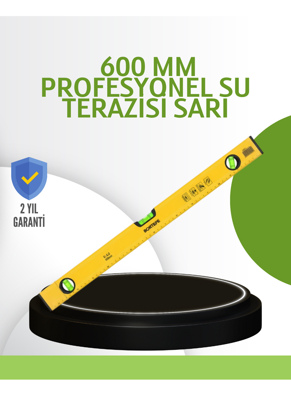 Hassas Ölçüm Sağlayan 600 mm Sarı Su Terazisi