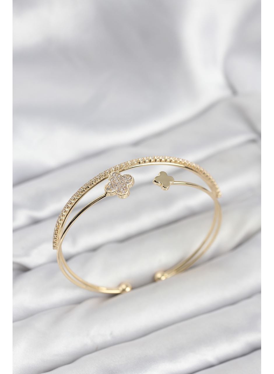 Yonca Model Pirinç Gold Renk Kadın Bileklik