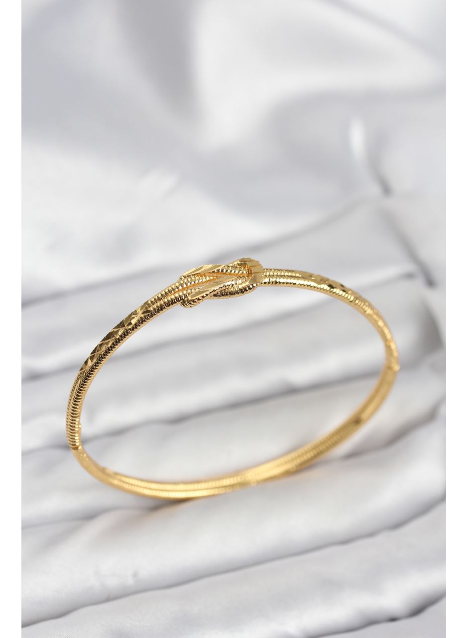 Pirinç Gold Renk Düğüm Model Kadın Kelepçe Bileklik