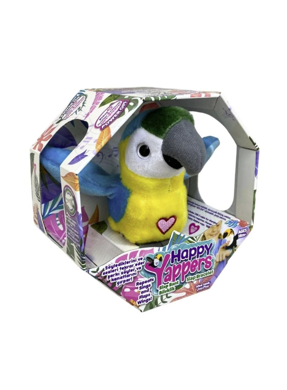 Peluş Ses Tekrarlı Hayvan Bileklik Aksesuar - Sarı Papağan