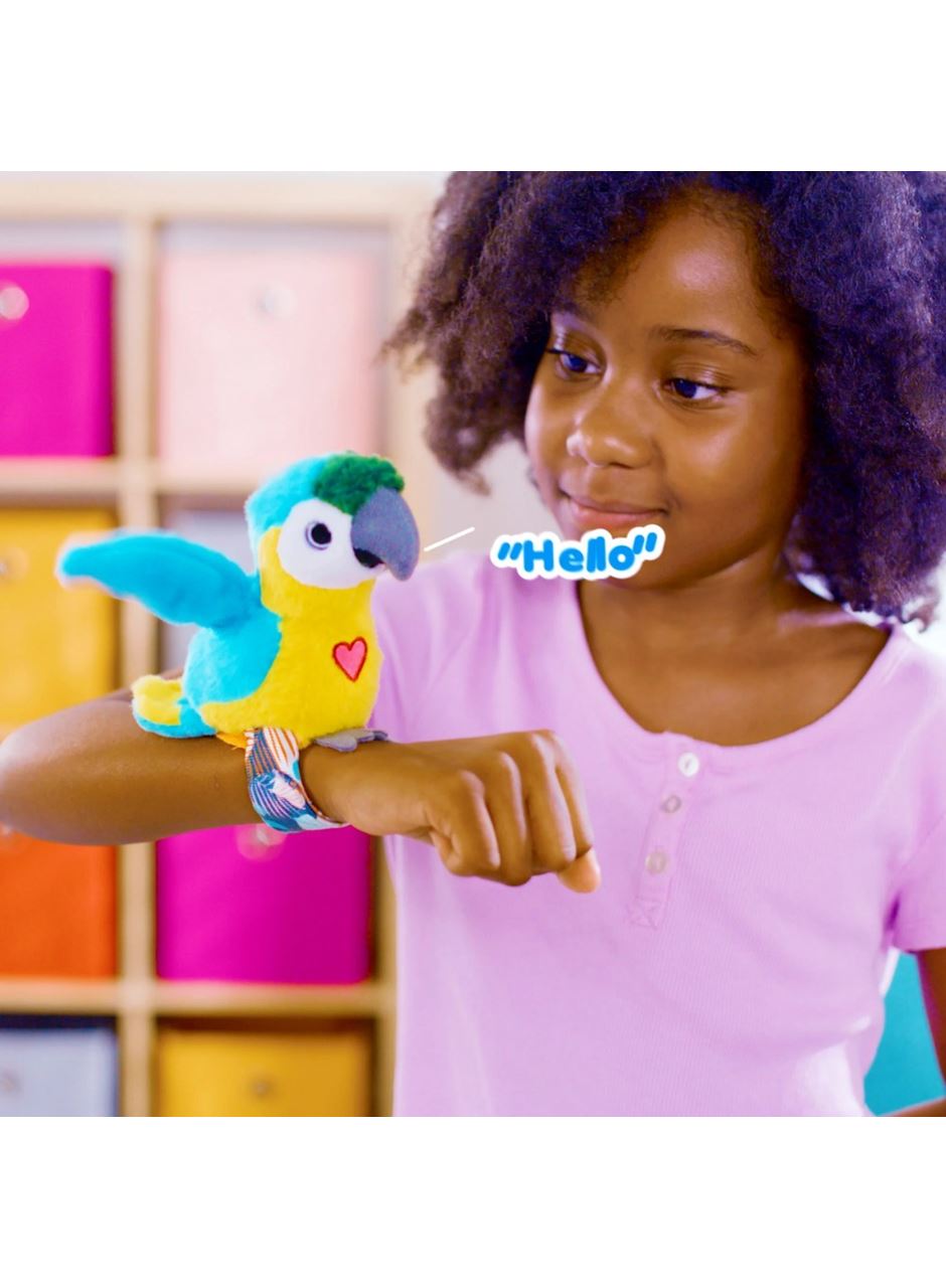 Peluş Ses Tekrarlı Hayvan Bileklik Aksesuar - Sarı Papağan
