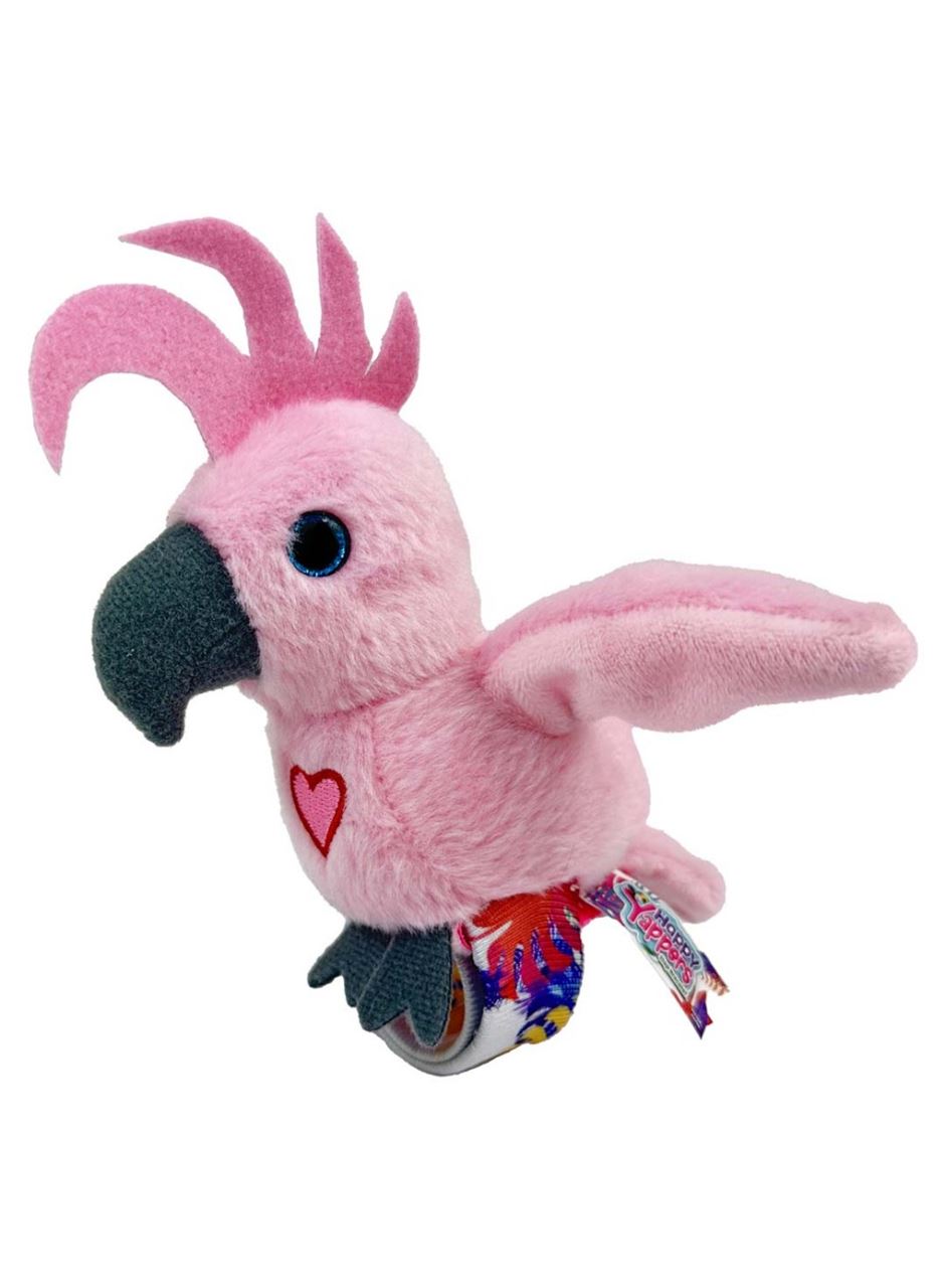 Peluş Ses Tekrarlı Hayvan Bileklik Aksesuar - Pembe Papağan