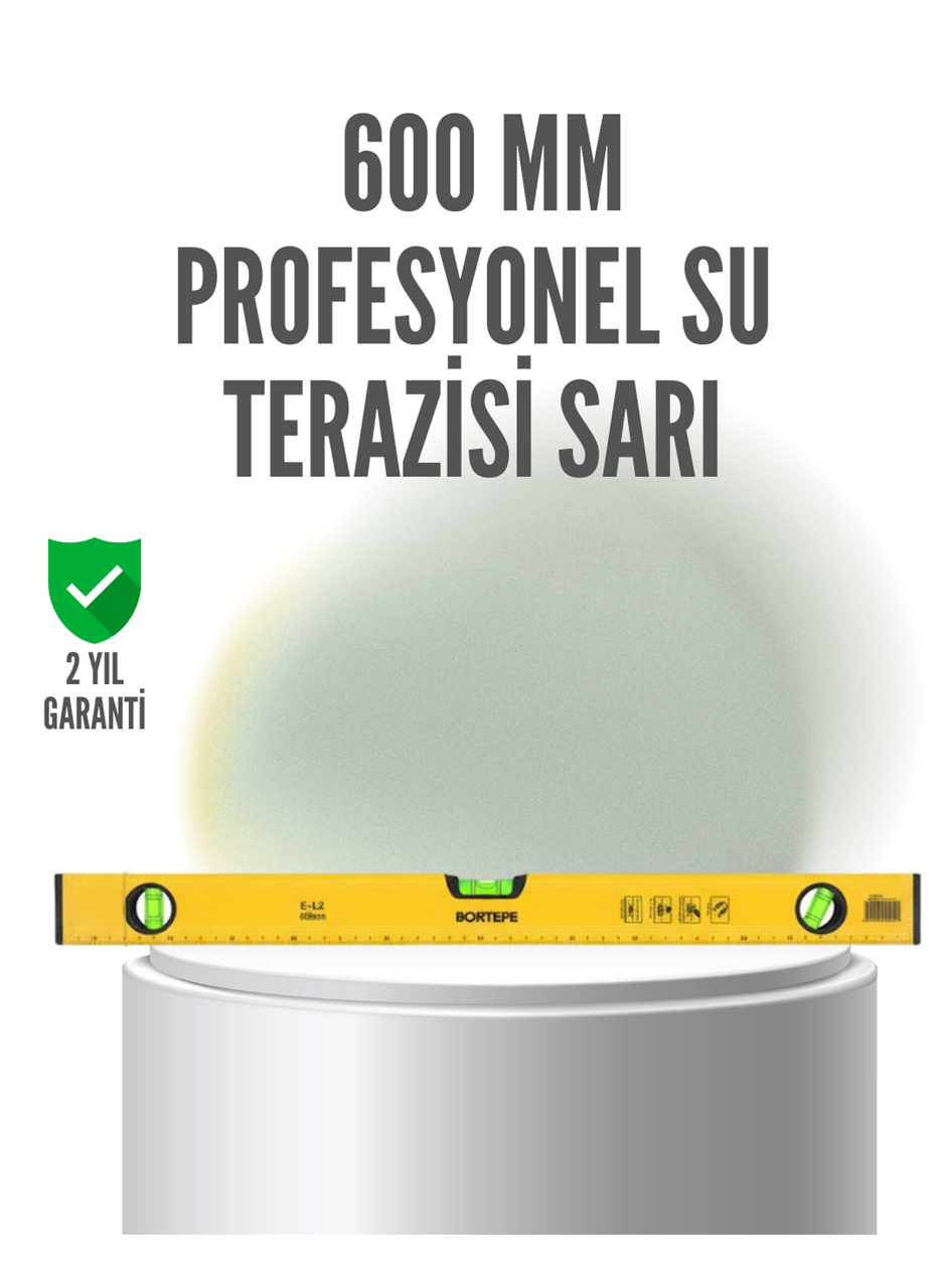 600 mm Su Terazisi Sarı Dayanıklı Gövde Hassas Ölçüm