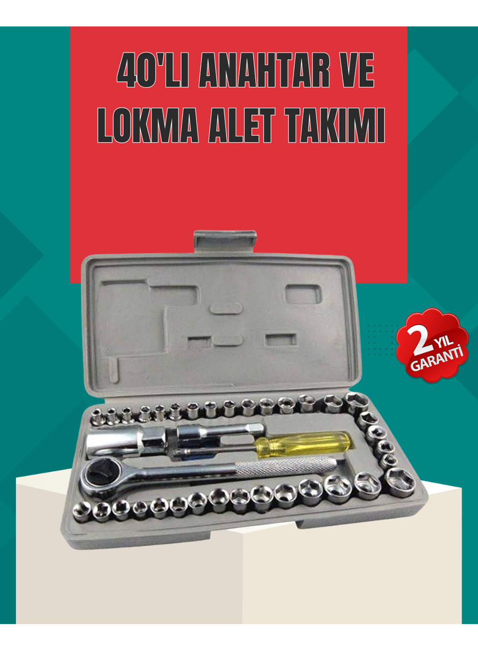 Çok Amaçlı 40 Parça Lokma Anahtar Takımı Korozyona Dayanıklı Çelik