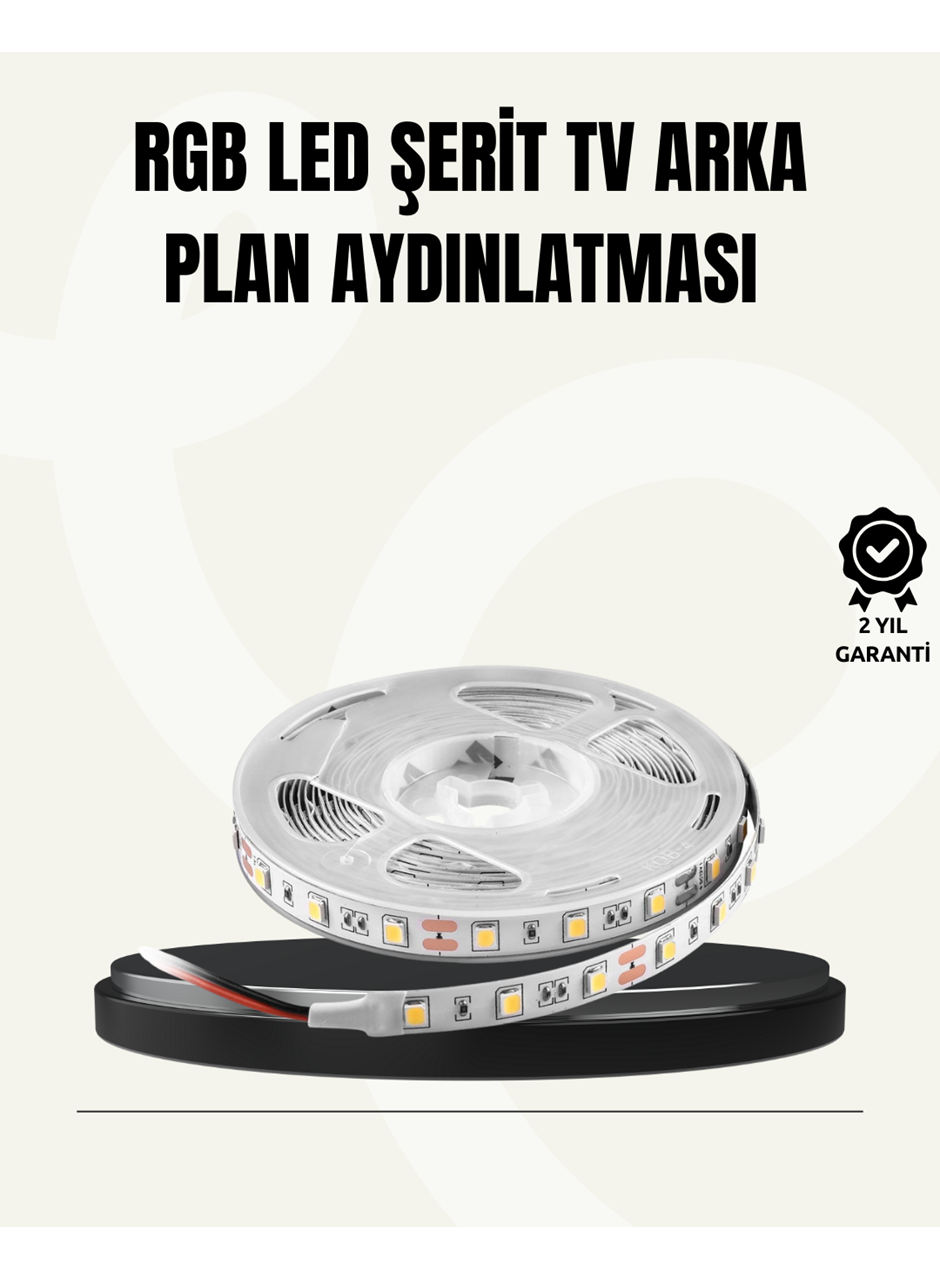 TV Arkası LED Şerit Işık Otomatik Açma Kapama Özellikli 2mt
