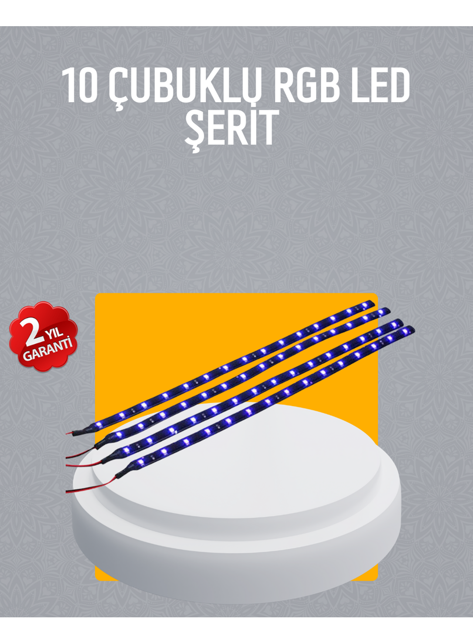 LED Yağmur Işığı Seti 10 Adet Meteor Çubuk Aydınlatma