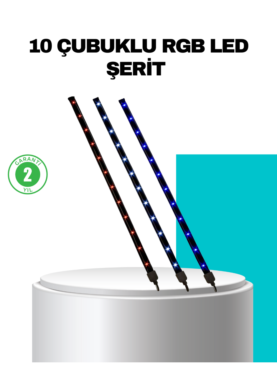 LED Meteor Yağmur Işığı 10 Adet Çubuk Kayan Yıldız Efektli