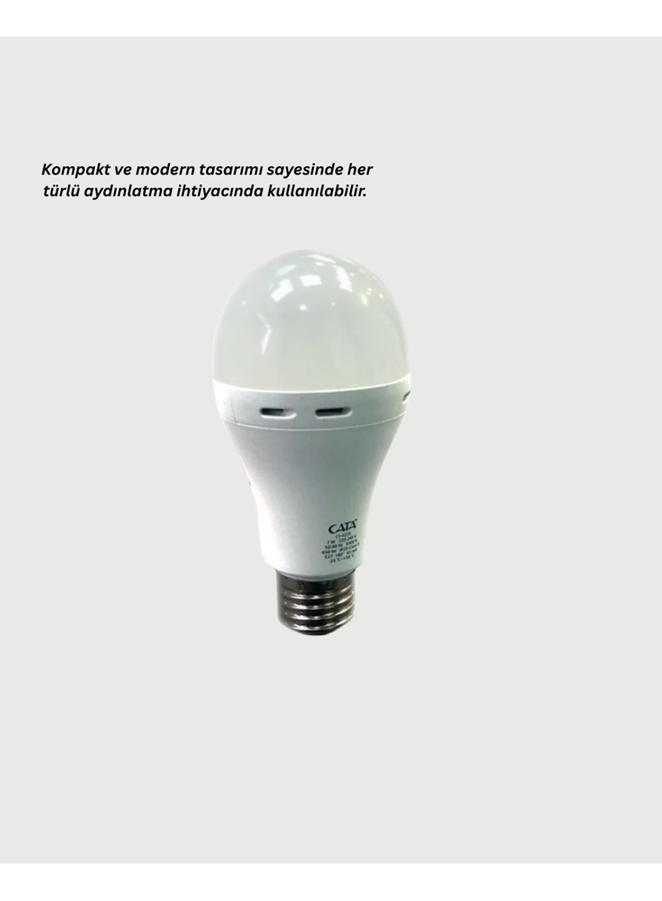 30W Şarjlı LED Ampul E27 Duy %80 Enerji Tasarruflu Soğuk Beyaz