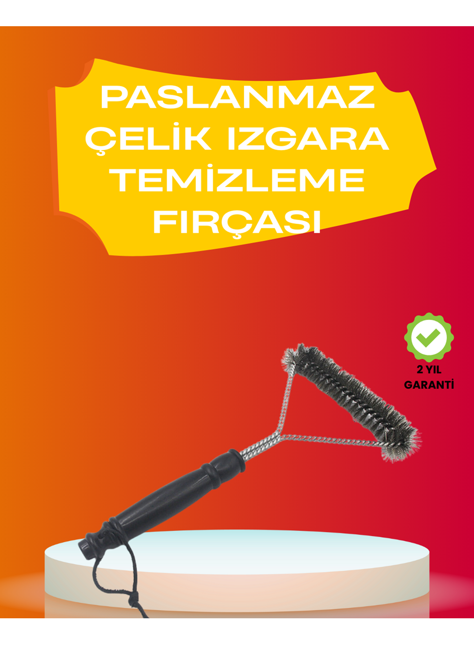 Mangal Izgara Temizleme Fırçası Pas Tutmaz Çelik Telli