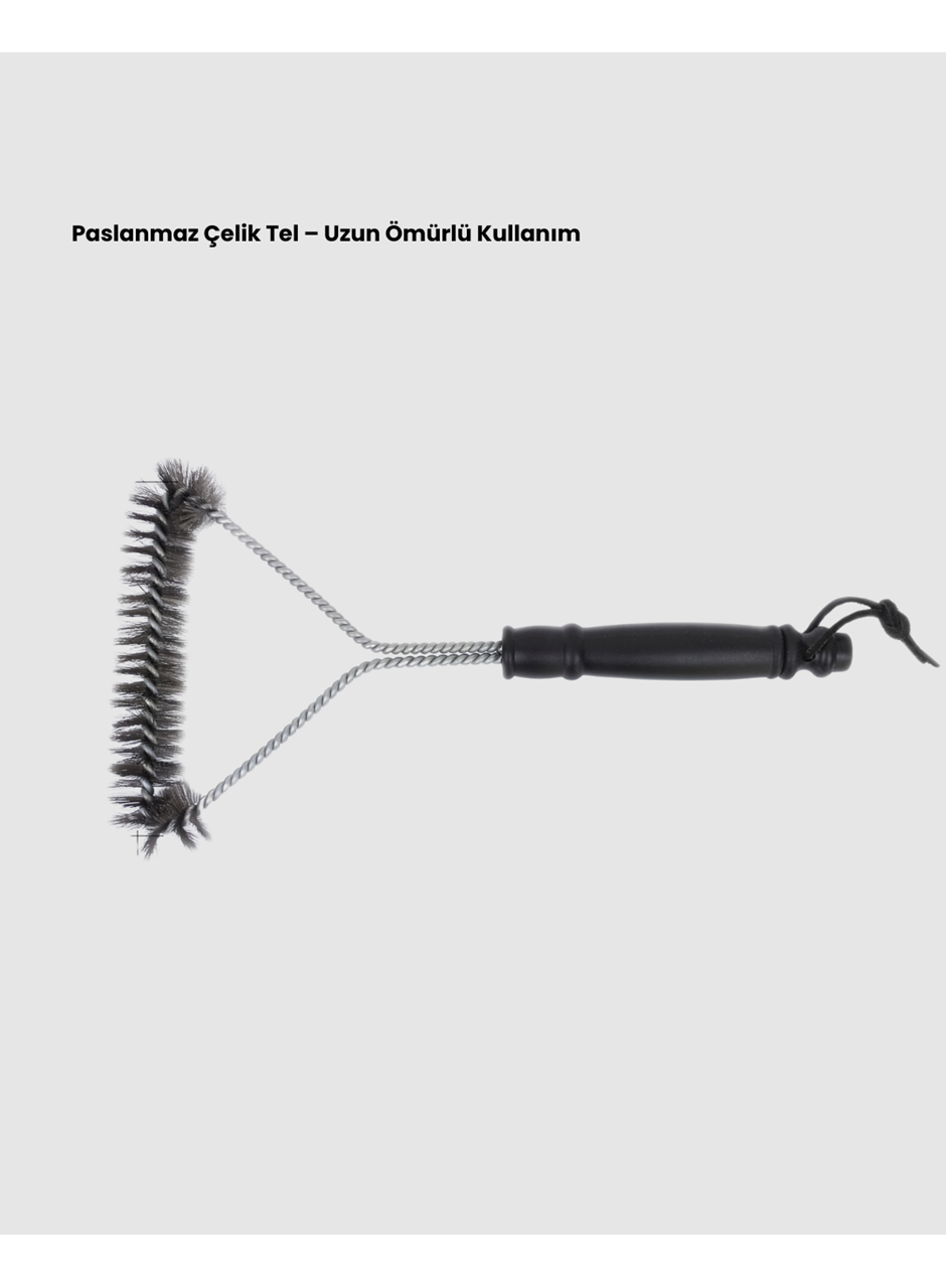 Mangal Izgara Temizleme Fırçası Pas Tutmaz Çelik Telli