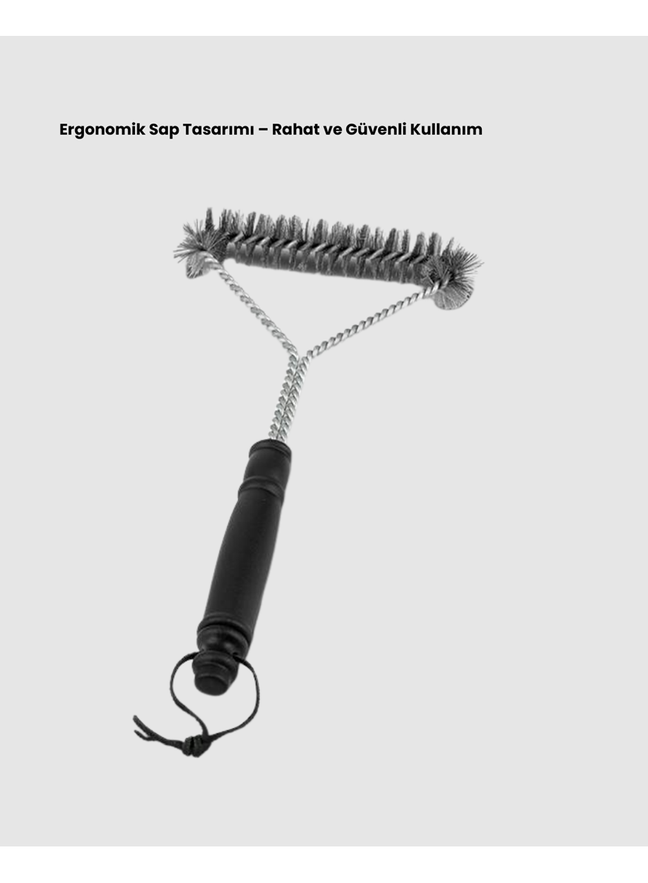 Mangal Izgara Temizleme Fırçası Pas Tutmaz Çelik Telli