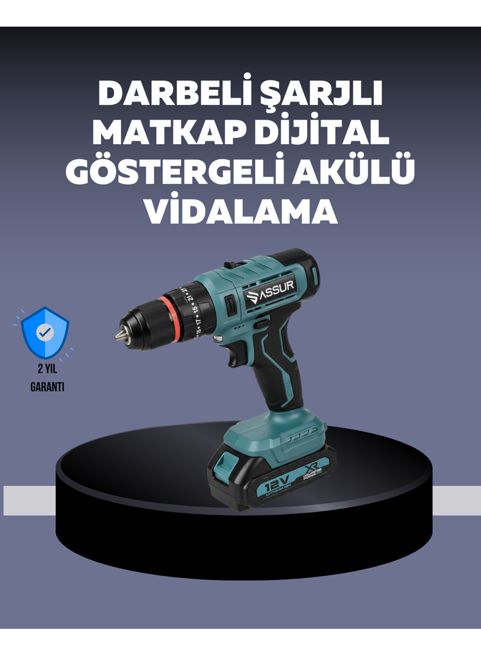 Güçlü Şarjlı Matkap Vidalama Çift Batarya