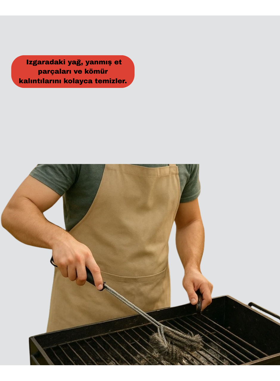 Izgara ve Barbekü Temizleme Fırçası Dayanıklı Tasarım