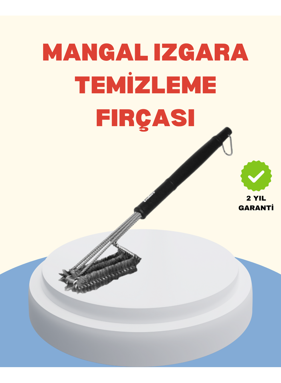 Uzun Saplı Izgara Temizleme Fırçası Çelik Telli