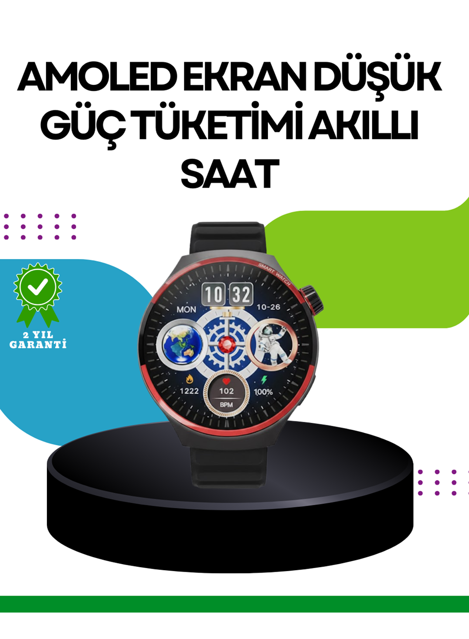 Spor ve Sağlık Takipli Akıllı Saat Kablosuz Şarj