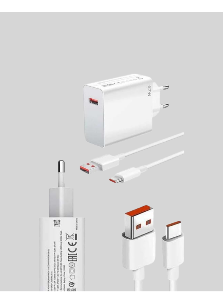 67 Watt Hızlı Şarj Adaptörü Samsung S20 S21 S22 S23 Uyumlu