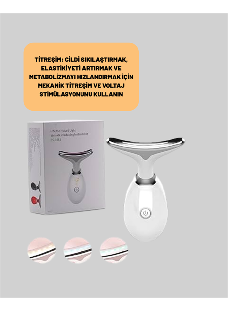 Kompakt ve Taşınabilir Cilt Bakım Cihazı – 3 Fonksiyonlu, USB Şarjlı, LED Işıklı Güzellik Aleti