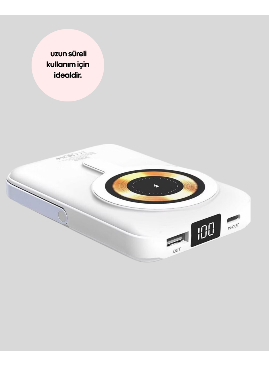 Manyetik Kablosuz Powerbank 22.5W Hızlı Şarj LCD Ekranlı