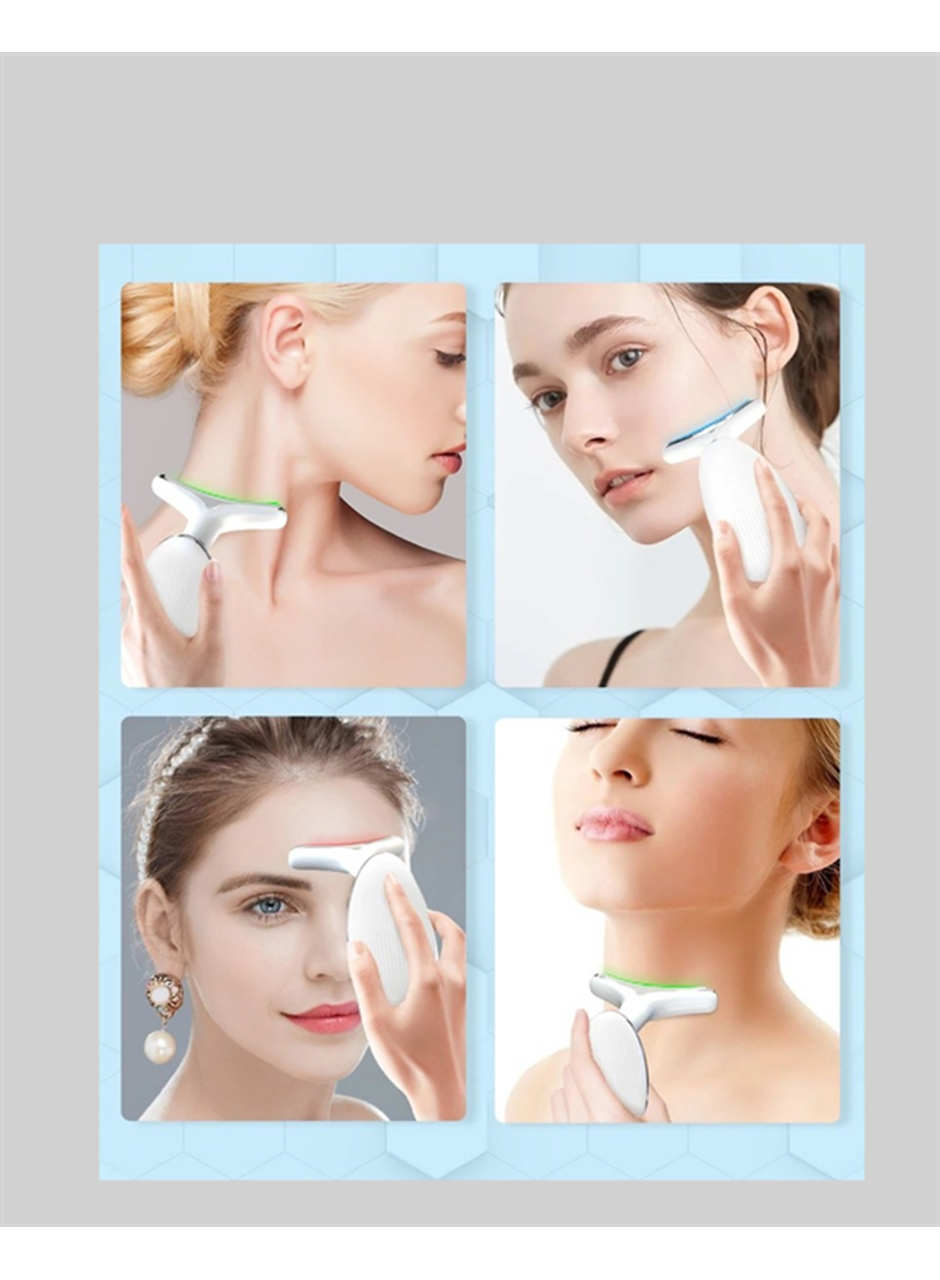 Kompakt ve Taşınabilir Cilt Bakım Cihazı – 3 Fonksiyonlu, USB Şarjlı, LED Işıklı Güzellik Aleti