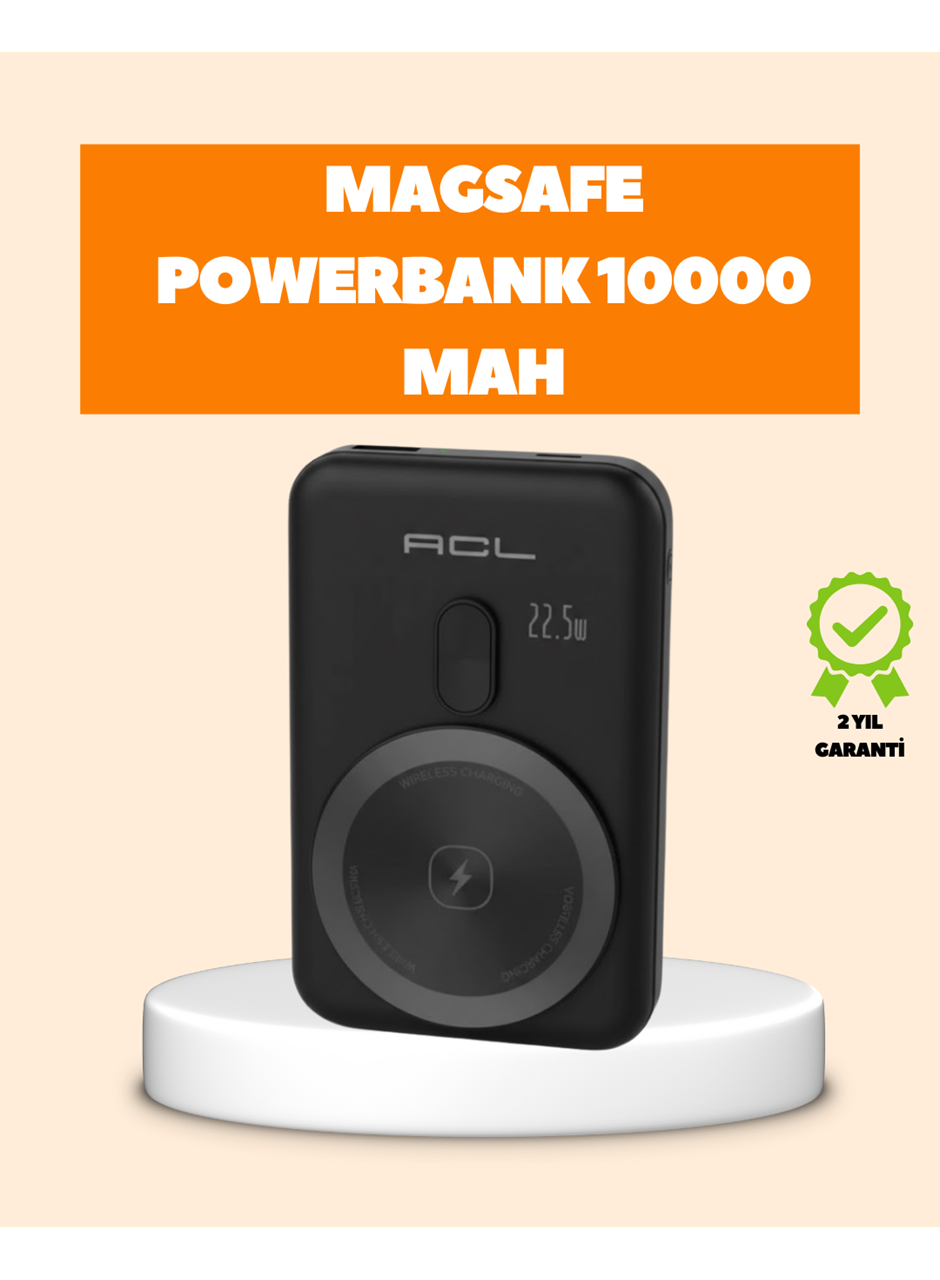 LCD Ekranlı Kablosuz Powerbank Type C ve USB Çıkışlı