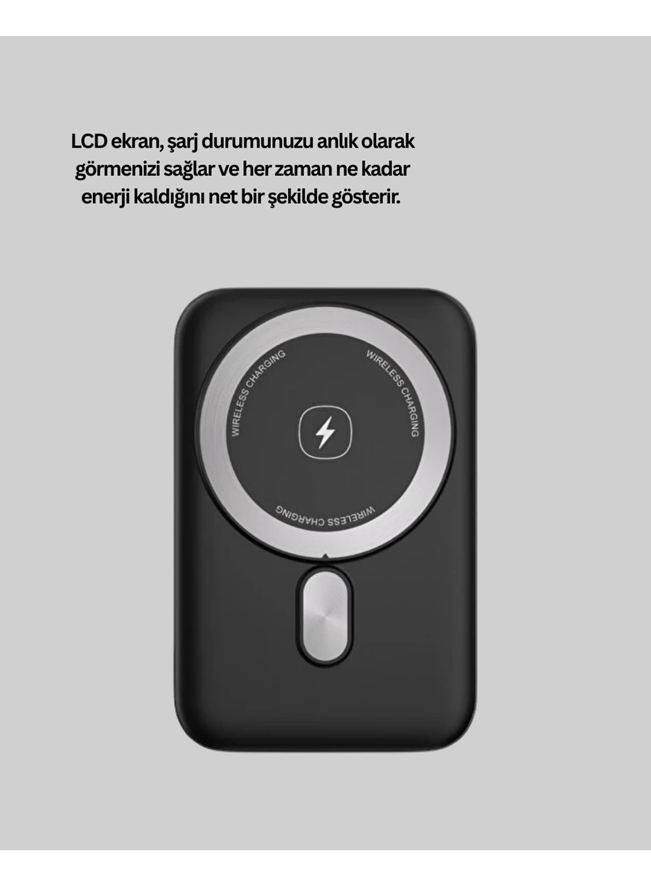 MagSafe Uyumlu Kablosuz Powerbank Taşınabilir Hızlı Şarj