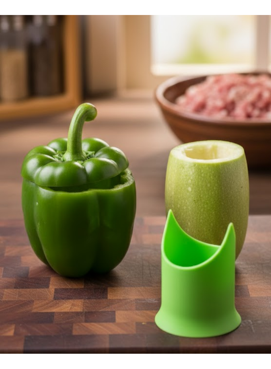 Kabak ve Biber Oymaya Uygun Hijyenik İç Temizleme Aparatı