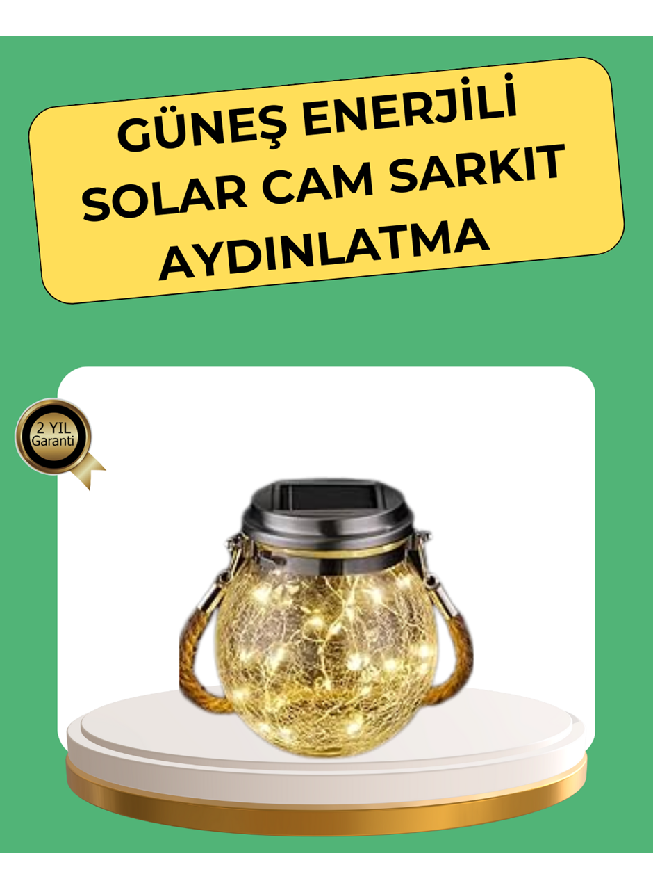 Solar Güneş Enerjili Dekoratif Cam Lamba