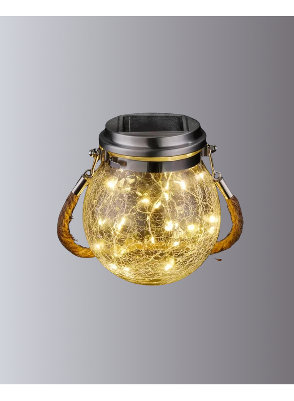 Güneş Enerjili Cam Sarkıt Bahçe Balkon Teras Aydınlatma 30 LED