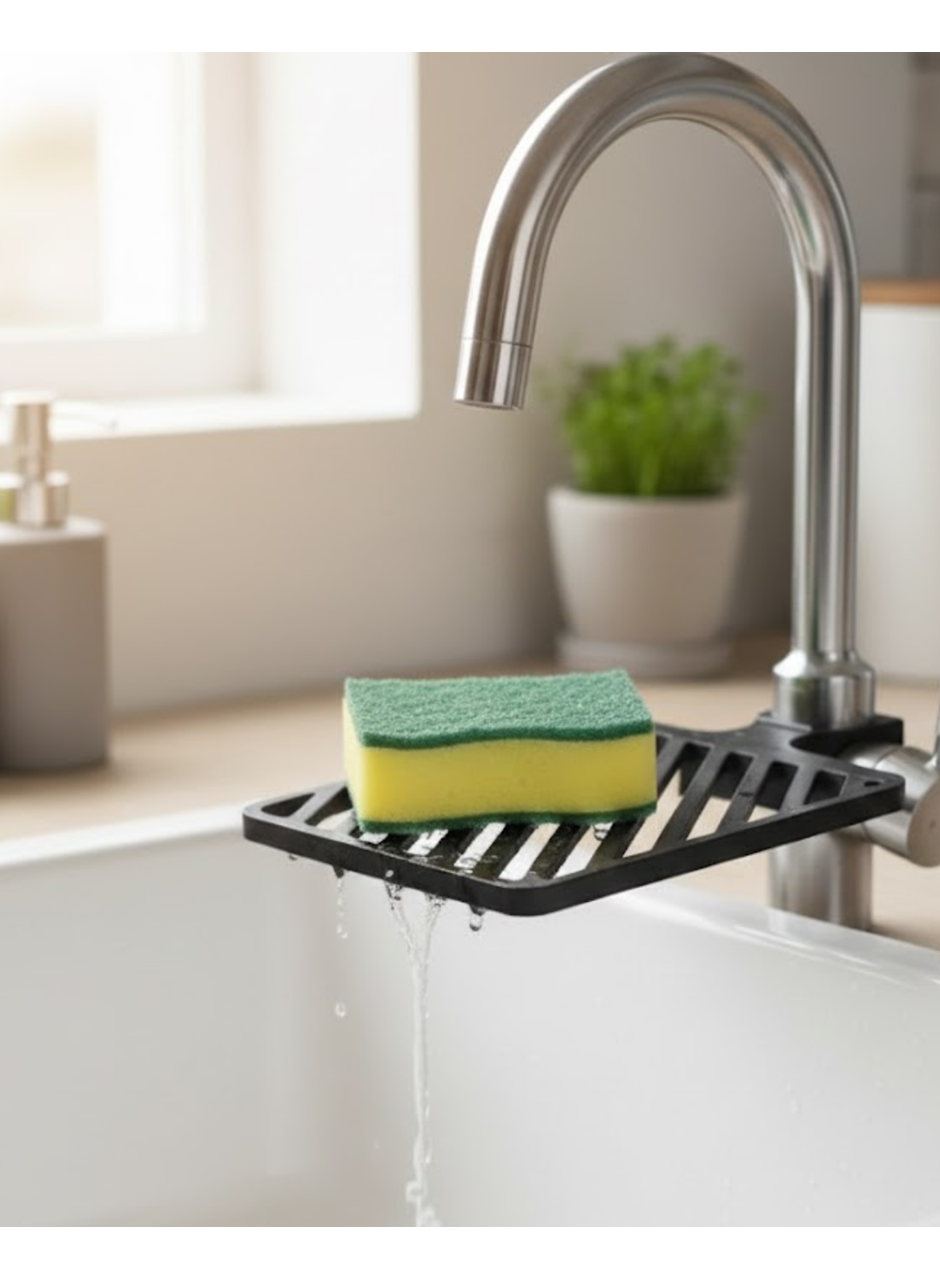 Damlama Tepsili Musluk Sünger Tutucu Tezgâh Üstü Düzenleyici