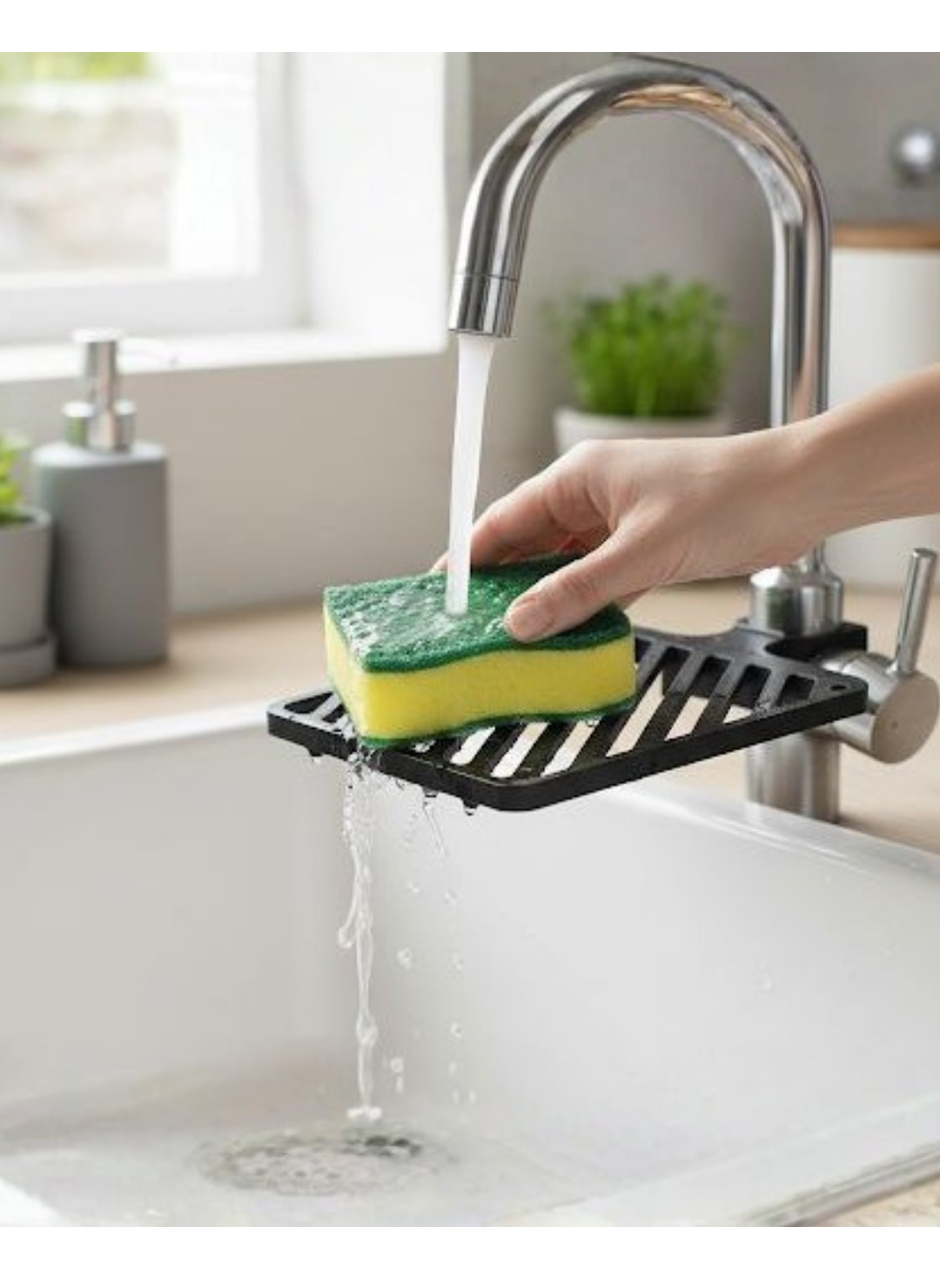 Damlama Tepsili Musluk Sünger Tutucu Tezgâh Üstü Düzenleyici